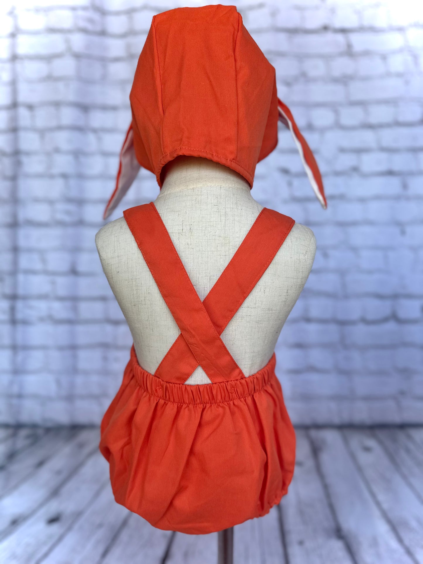 Easter romper with bunny ear bonnet