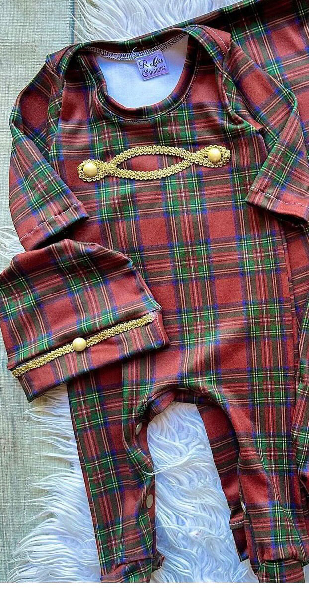 Reserved- Huey James gown set, sibling Christmas sets