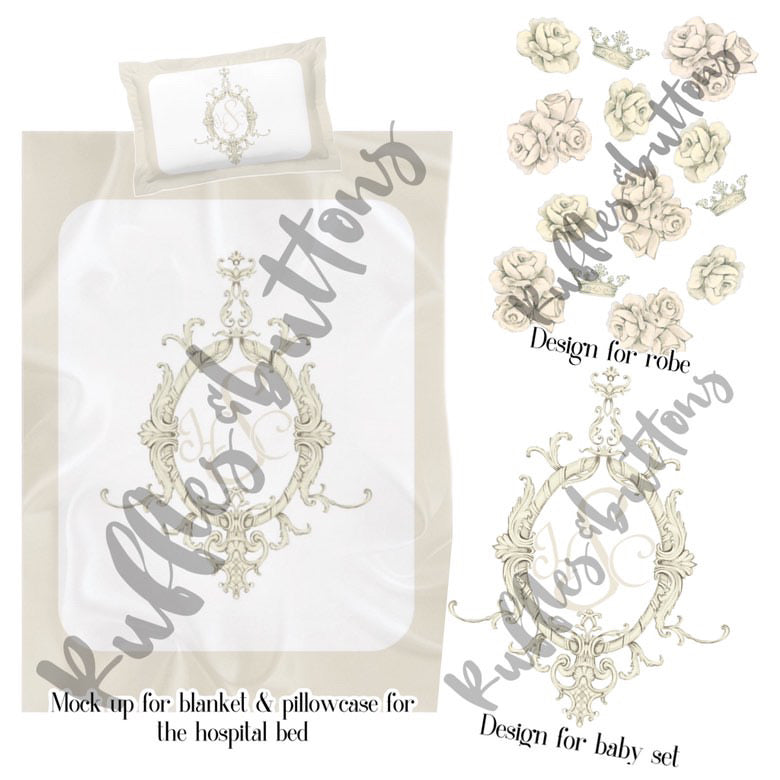 Reserved- gown set, robe and bedding