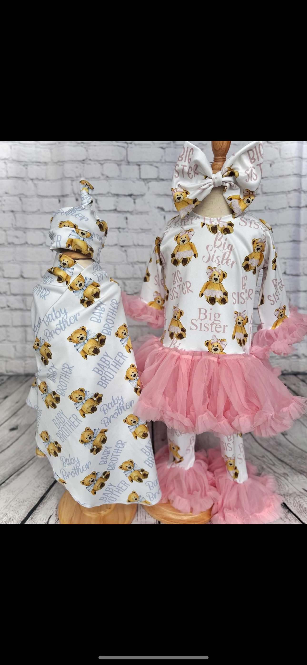 Reserved- couture hospital set, Jolene, little sis/big sis set