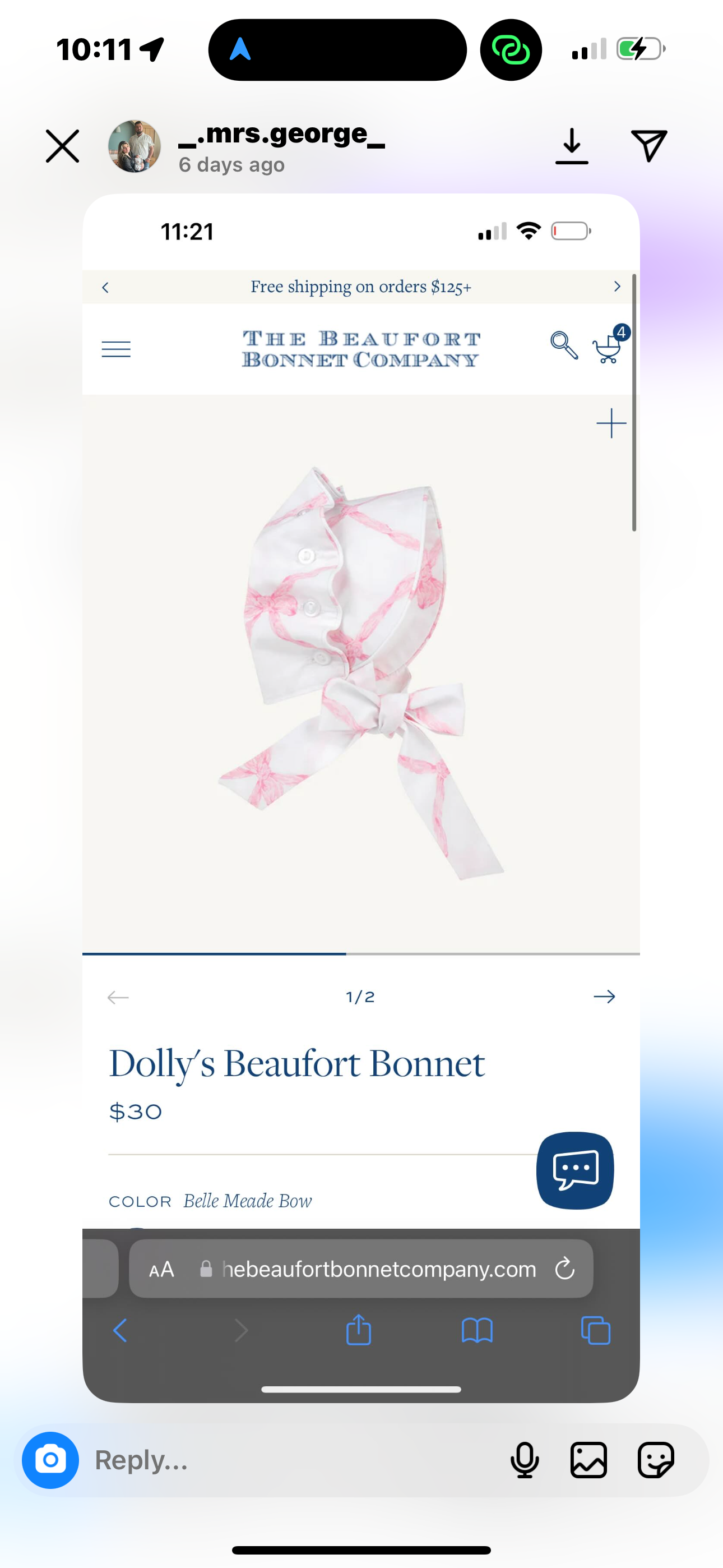 Reserved- gown set, bonnet