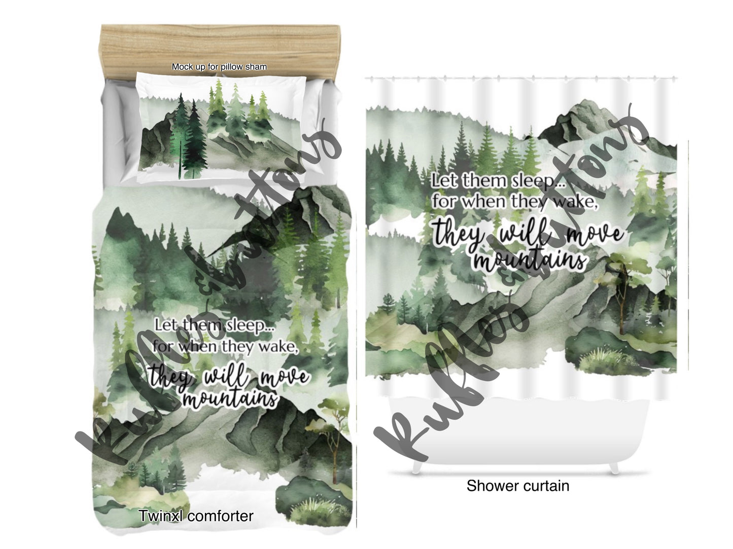 Reserved- 2 twin xl comforters, 2pillow shams and shower curtain
