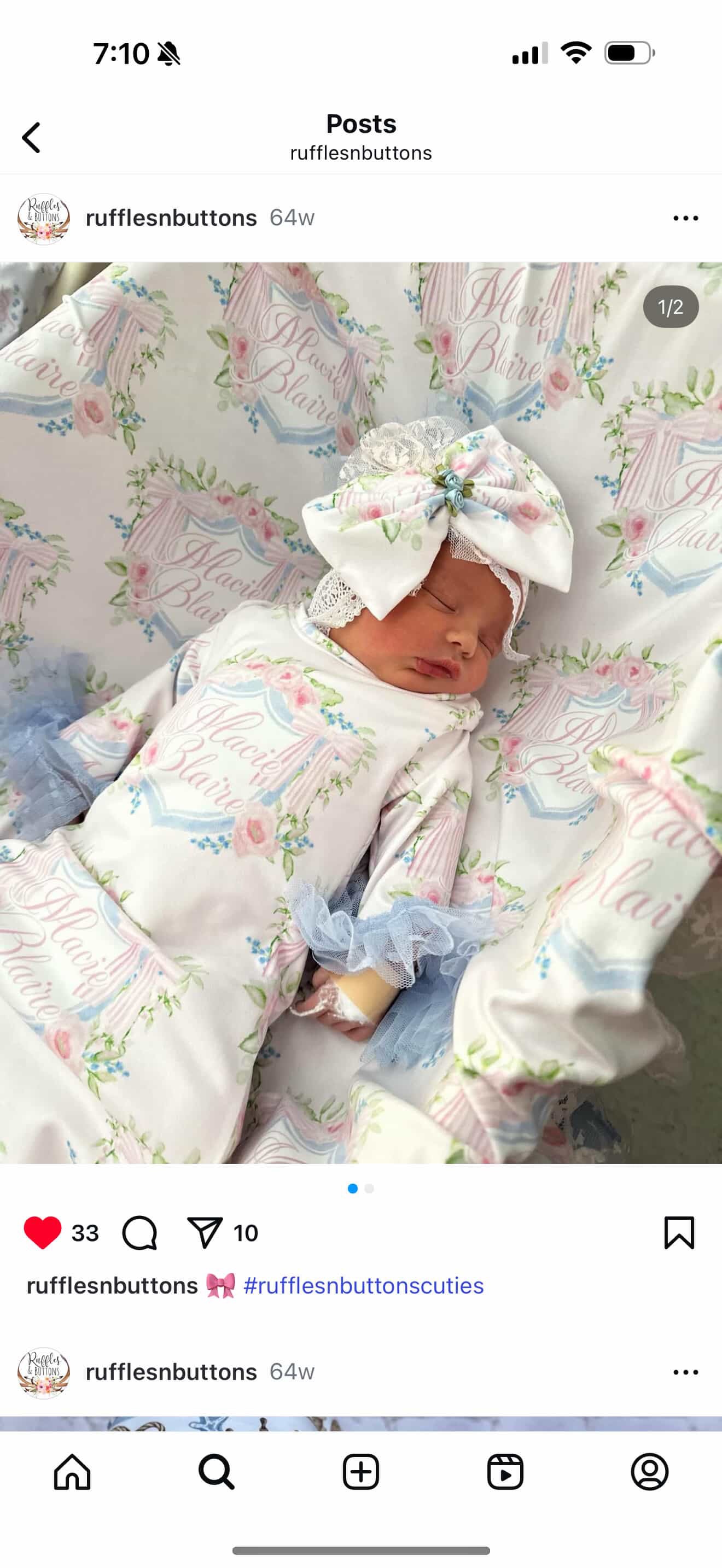 Reserved- little sister gown set