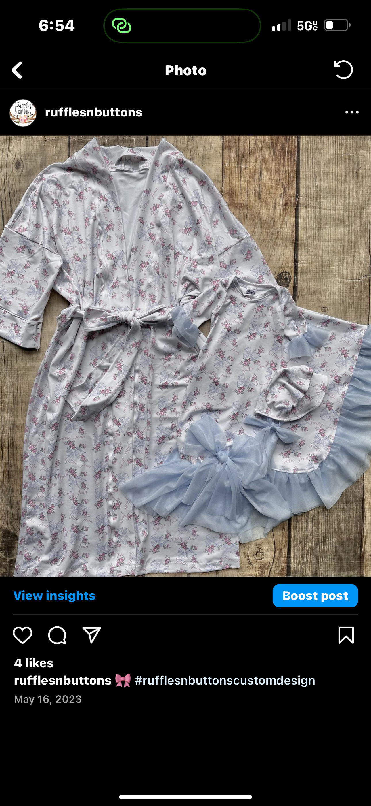 Reserved- gown set, robe, big sister set