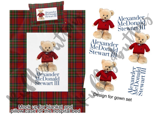 Reserved- blanket, pillowcase, bag pillowcase. Alexander McDonald Stewart