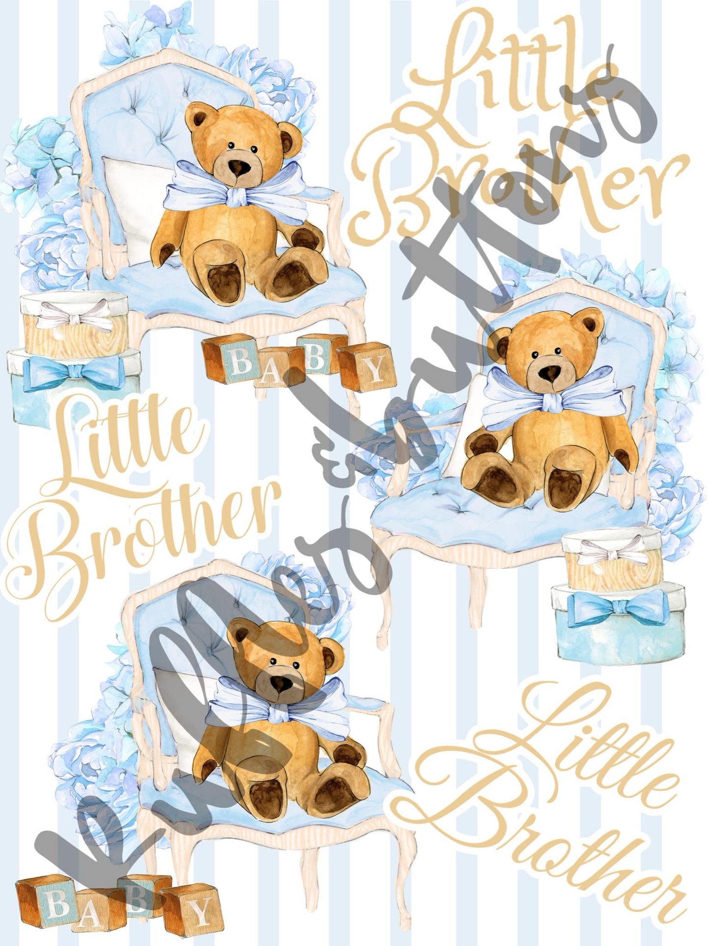 Reserved- gown set, big brother shirt, big sister set, robe, blanket and pillowcase for the hospital bed