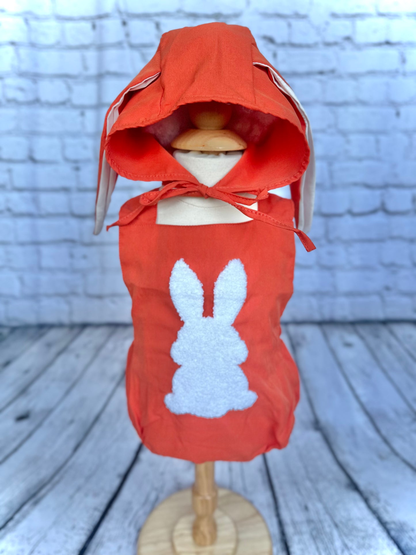 Easter romper with bunny ear bonnet