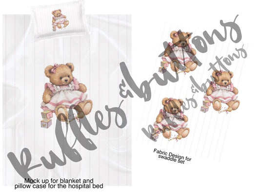 Reserved- swaddle hospital set, swaddle set and bear