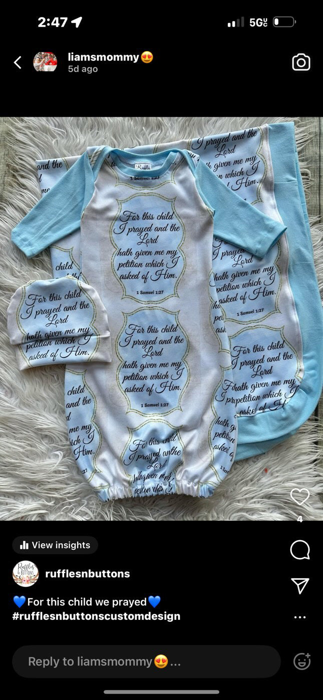 Reserved-3 gown sets, big brother/sister shirts, sash set