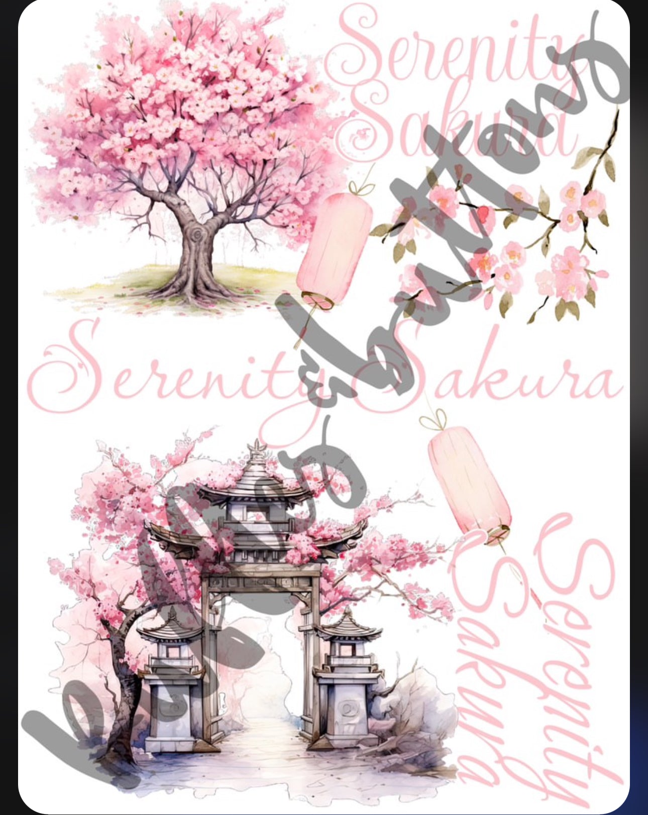 Reserved- gown set and diaper bag Serenity Sakura