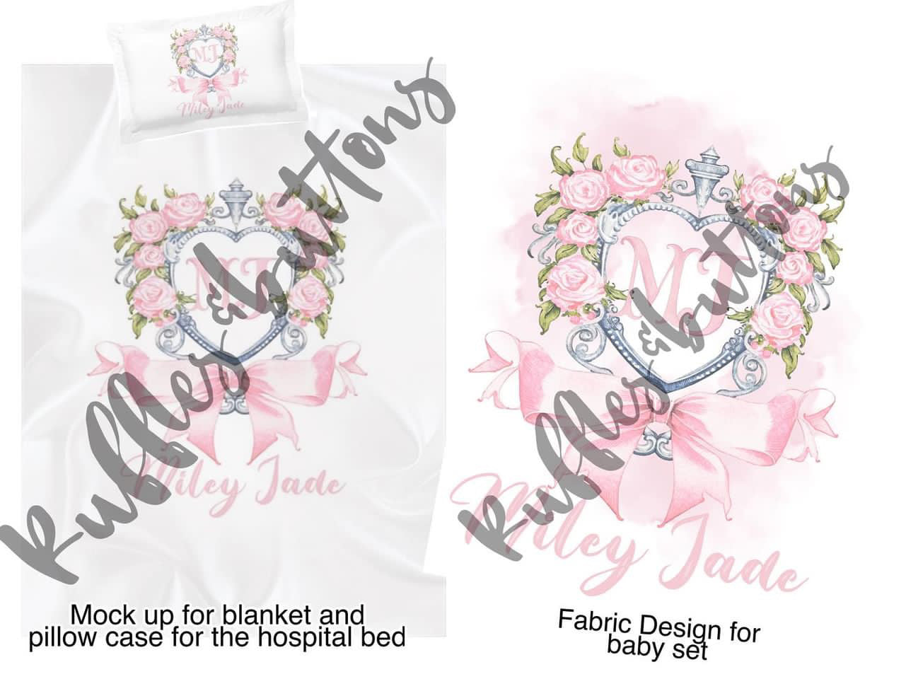 Reserved- swaddle set and hospital bedding Miley Jade