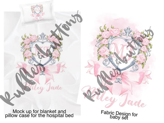 Reserved- swaddle set and hospital bedding Miley Jade