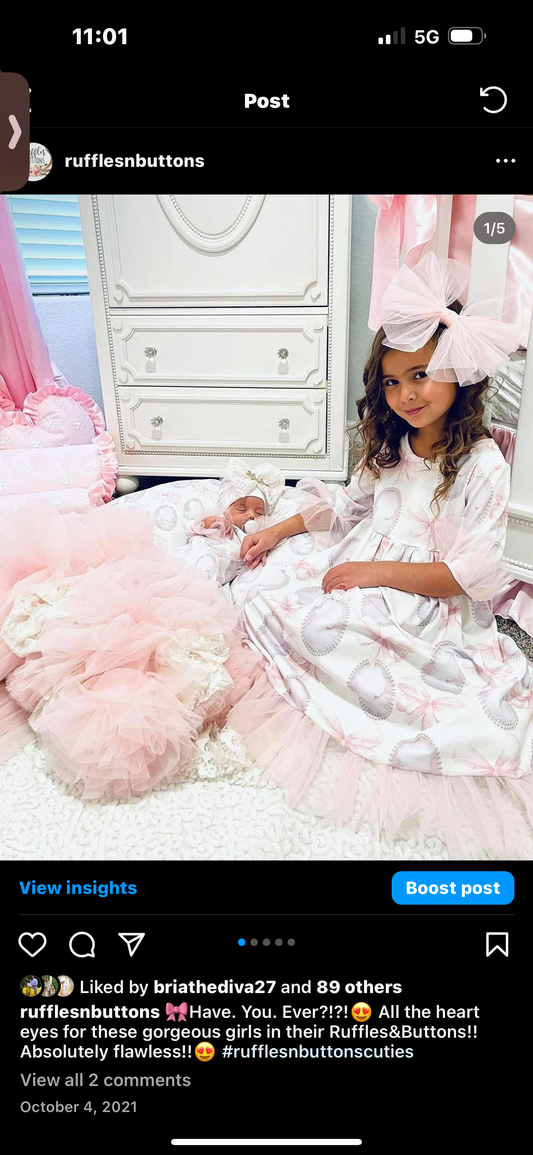 Reserved- couture gown set and big sister set, gown set