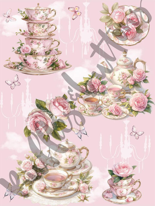 Reserved- 2 custom sets (tea /bird)