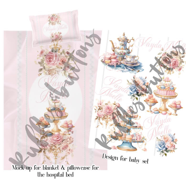 Reserved- gown set, robe and bedding Vayda