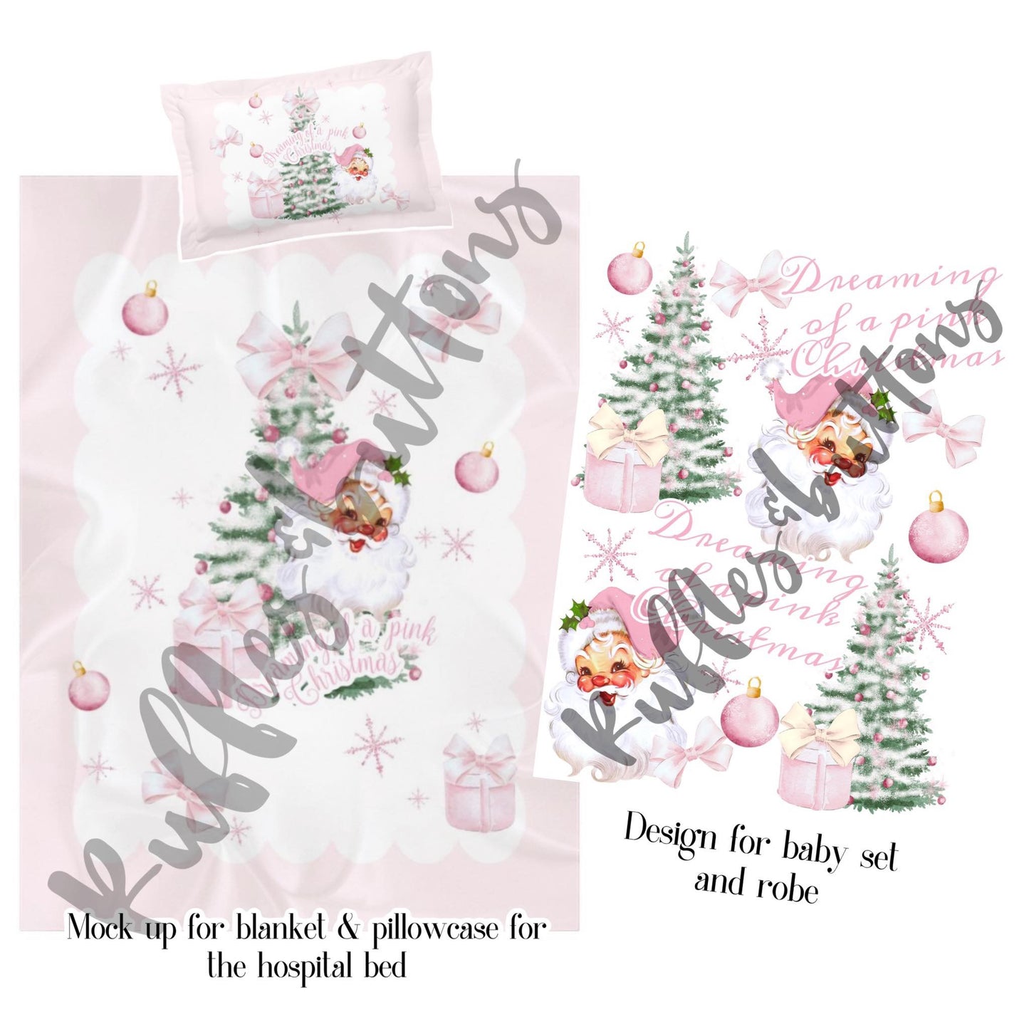 Reserved- pink Christmas hospital set
