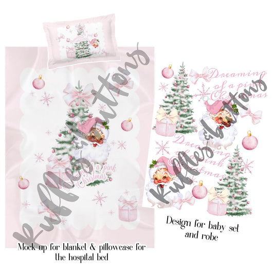 Reserved- pink Christmas hospital set