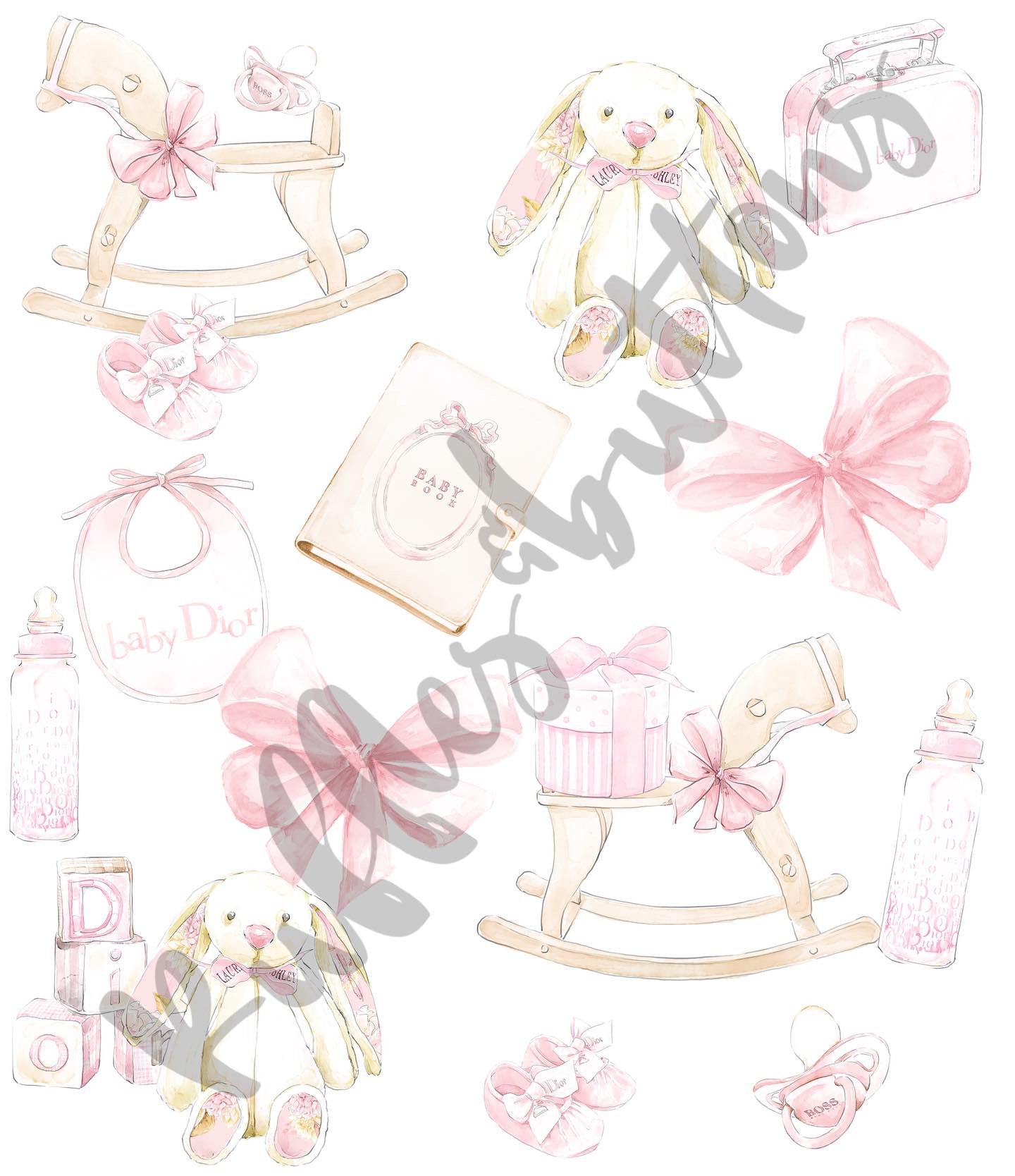 Reserved- gown gown sets, sash set, 2 big sister dresses.