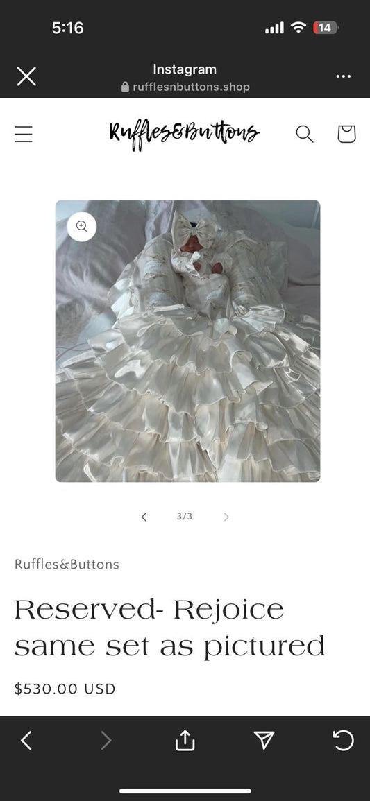 Reserved- 3 gown sets Layla RUSH