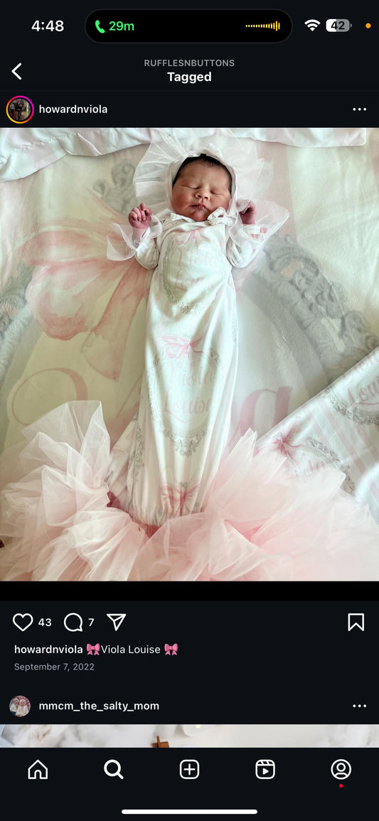 Reserved- custom design gown set Penelope Rose