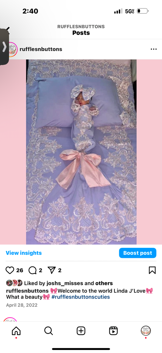 Reserved- gown set, sister romper, hospital bedding RUSH march 18