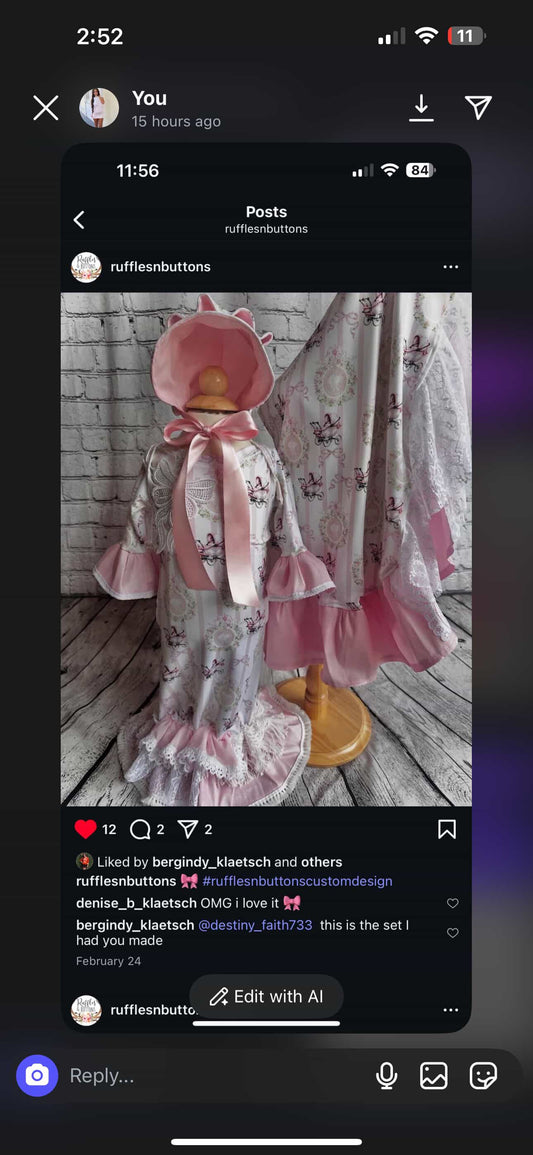 Reserved- gown set, cocoon sash set