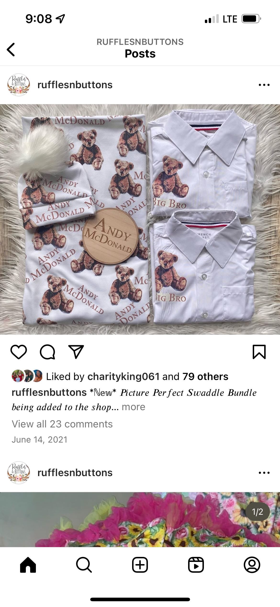 Reserved- 2 swaddle sets, 2 gown sets, big brother shirt