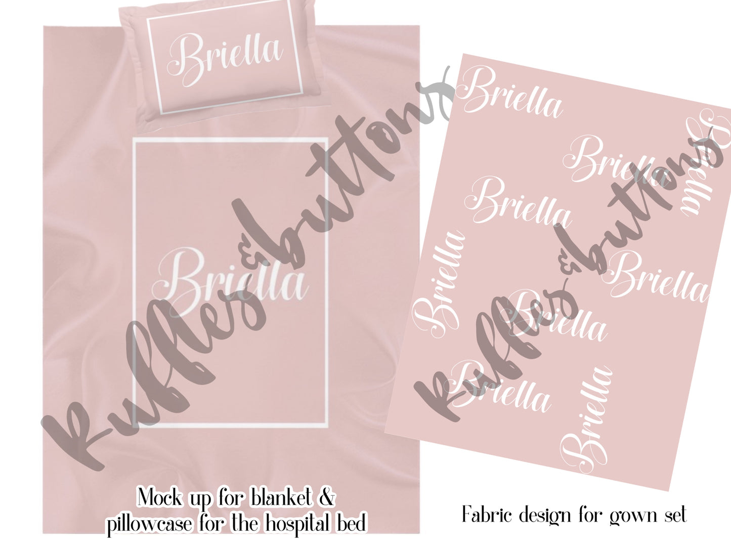 Reserved- Bria hospital set, Delivery gown, swaddle set