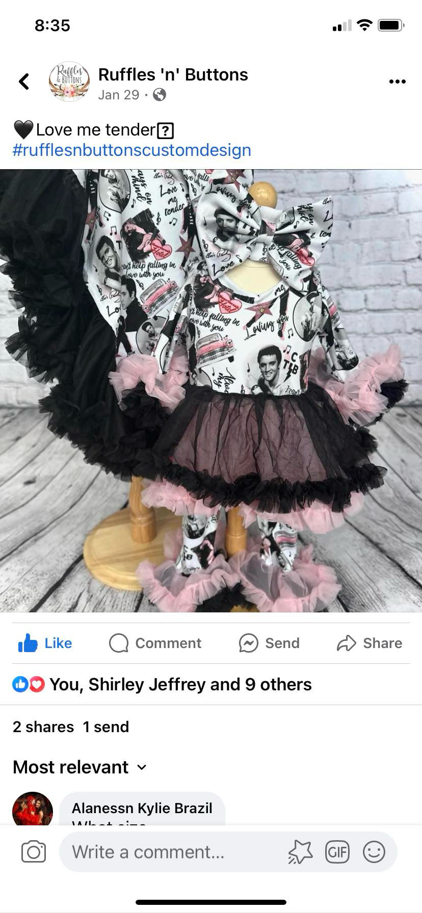 Reserved- size 10 tops only