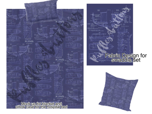 Reserved- blanket and pillowcase for the hospital bed, throw pillow, swaddle set