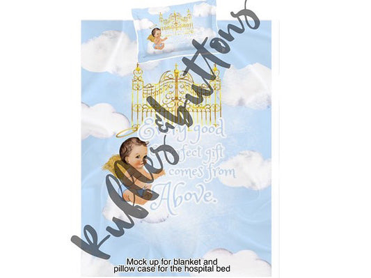 Reserved- blanket and pillowcase for the hospital bed, swaddle set