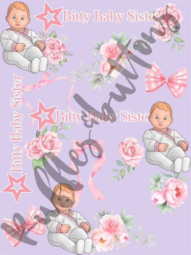 Reserved- swaddle set, big sister, bitty baby