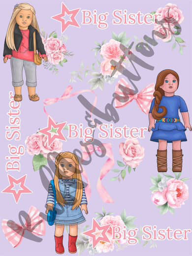 Reserved- swaddle set, big sister, bitty baby