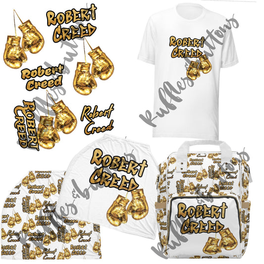 Reserved- 2 robes and 2 dad shirts to match sets, wipes case